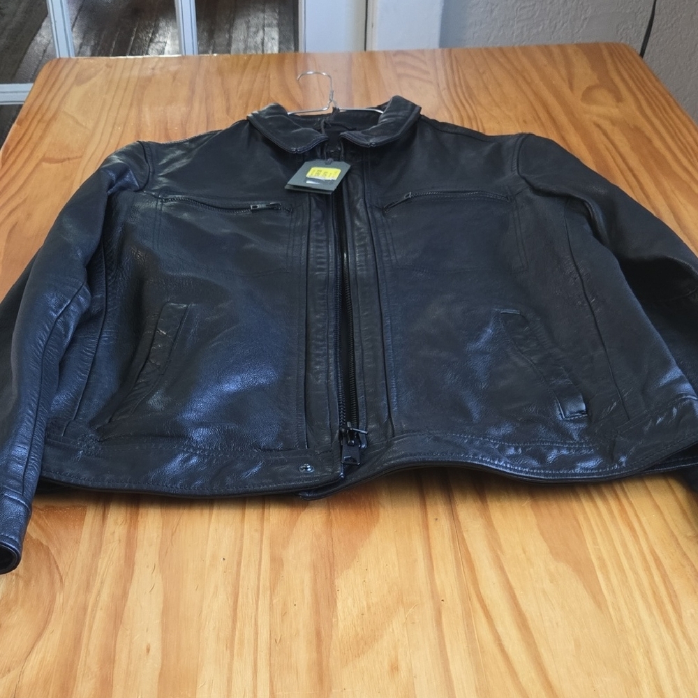 All Saints Dark Leather Jacket